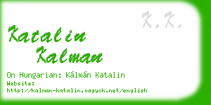 katalin kalman business card